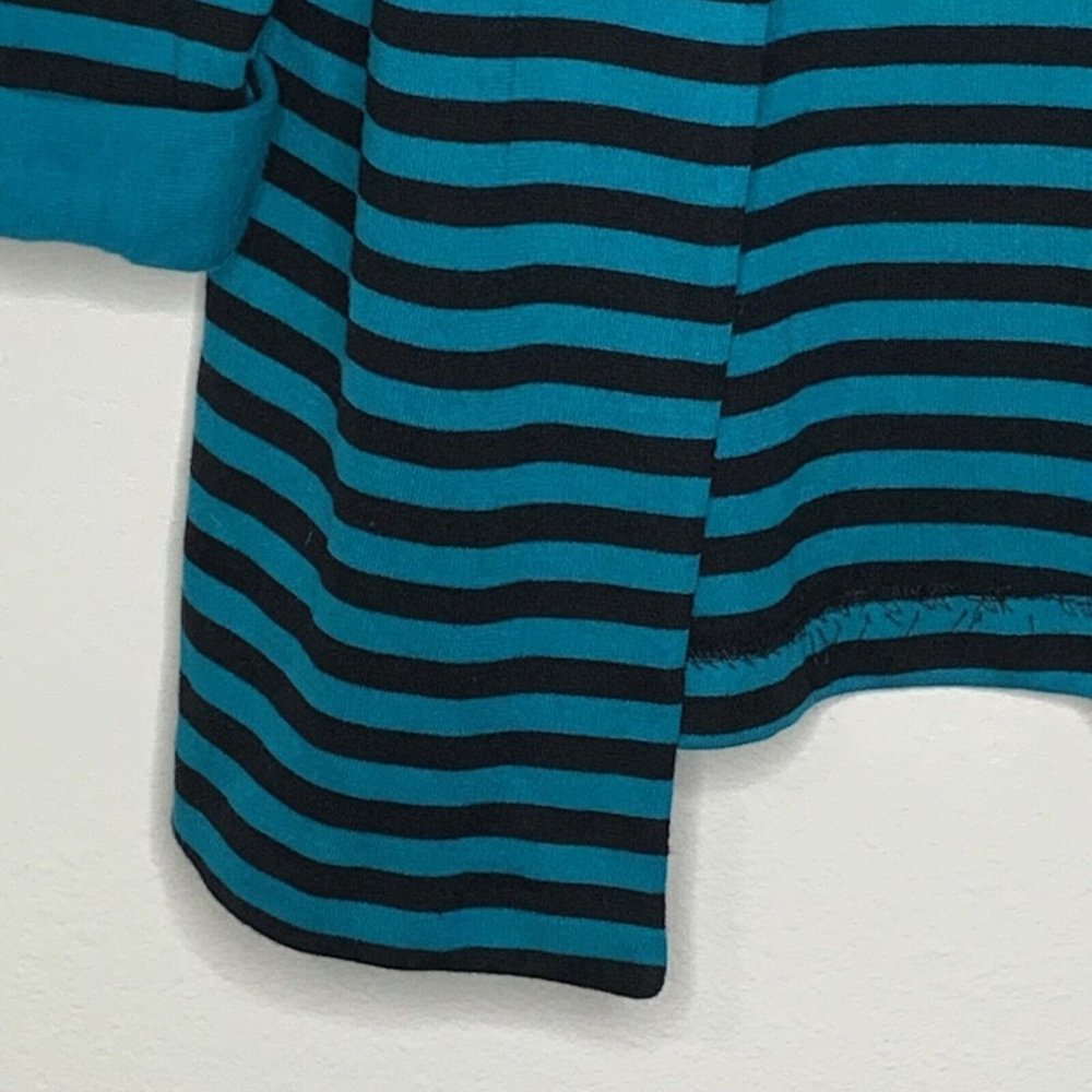 Stuart Alan Petites Sweater Dress Womans 12 Teal Black Stripe No Sleeve w/Jacket - Picture 6 of 16